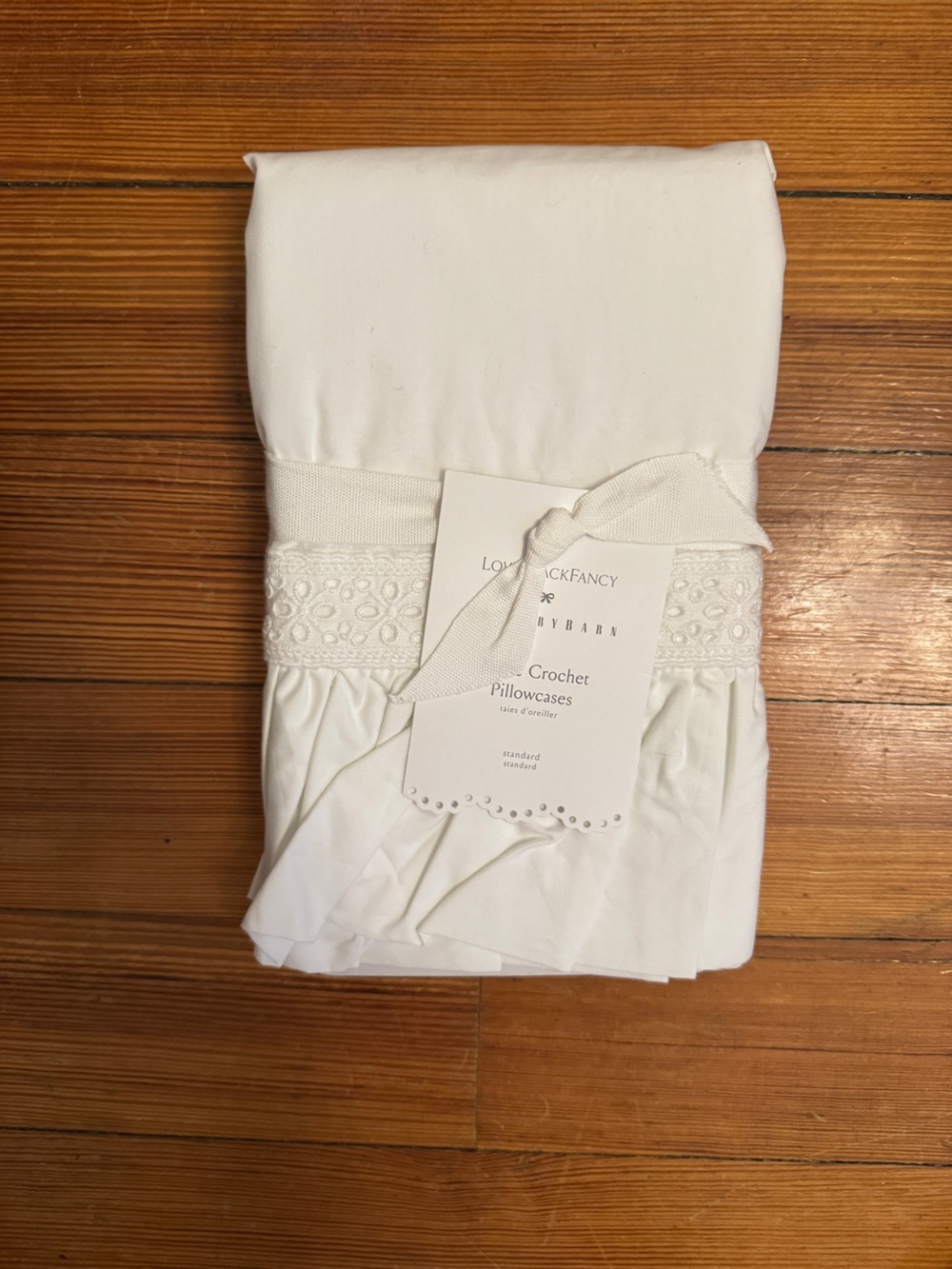 LoveShackFancy x Pottery Barn NWT Ruffle Crochet Pillowcases Standard - Picture 5 of 6